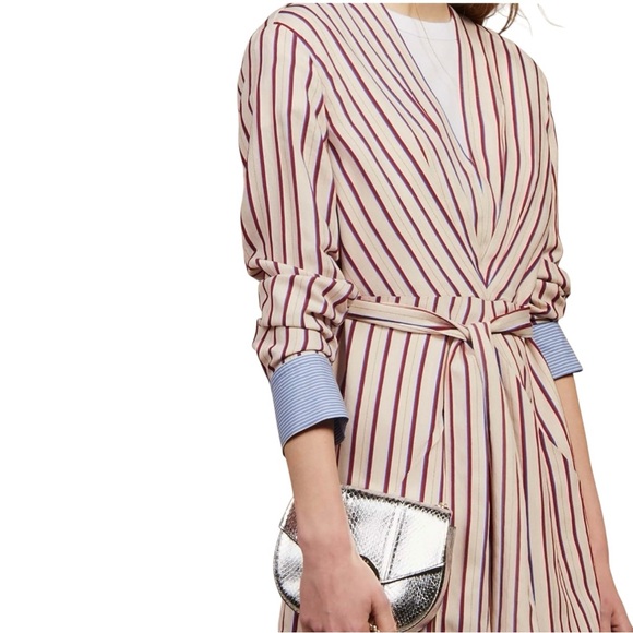 Sandro New With Tags Striped  Dress with Belt - Picture 1 of 16